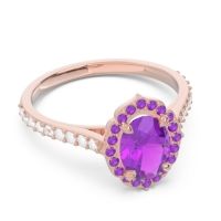 Halo Milgrain Pave Oval Kothari Ring