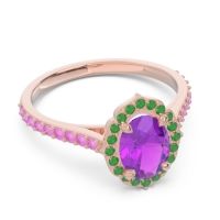 Halo Milgrain Pave Oval Kothari Ring