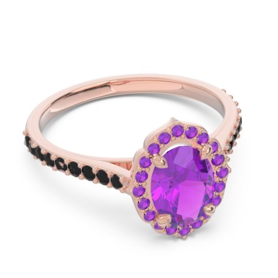 Halo Milgrain Pave Oval Kothari Ring