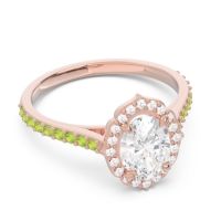 Halo Milgrain Pave Oval Kothari Ring