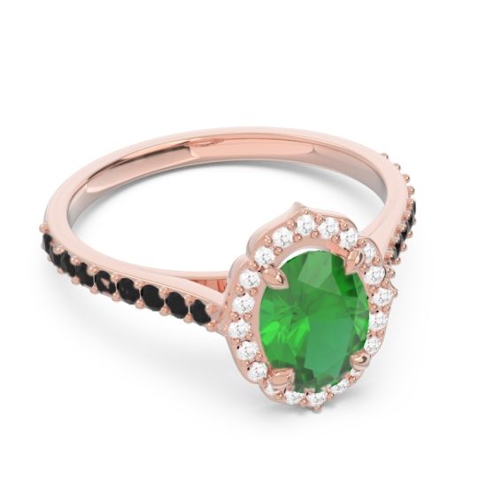 Halo Milgrain Pave Oval Kothari Ring