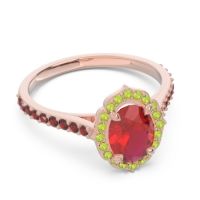 Halo Milgrain Pave Oval Kothari Ring