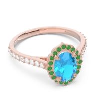 Halo Milgrain Pave Oval Kothari Ring