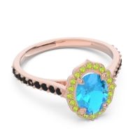 Halo Milgrain Pave Oval Kothari Ring