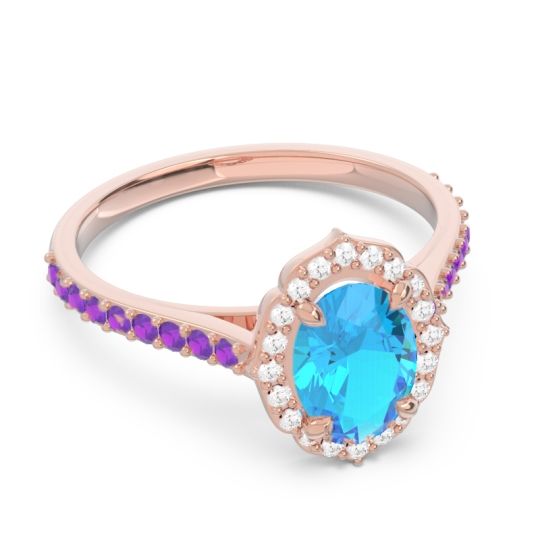 Halo Milgrain Pave Oval Kothari Ring