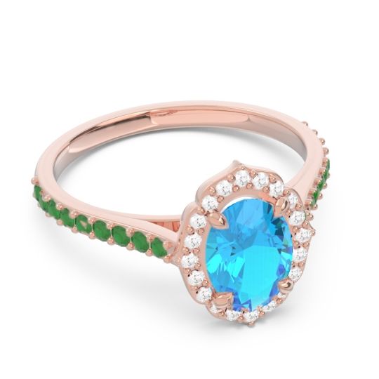 Halo Milgrain Pave Oval Kothari Ring