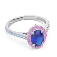 Halo Milgrain Pave Oval Kothari Ring