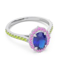 Halo Milgrain Pave Oval Kothari Ring