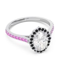 Halo Milgrain Pave Oval Kothari Ring