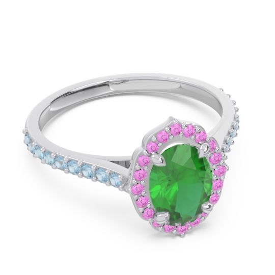 Halo Milgrain Pave Oval Kothari Ring