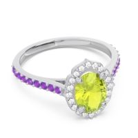 Halo Milgrain Pave Oval Kothari Ring