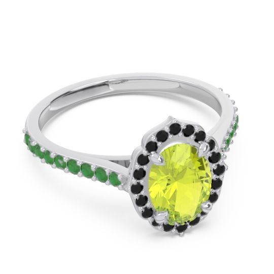 Halo Milgrain Pave Oval Kothari Ring