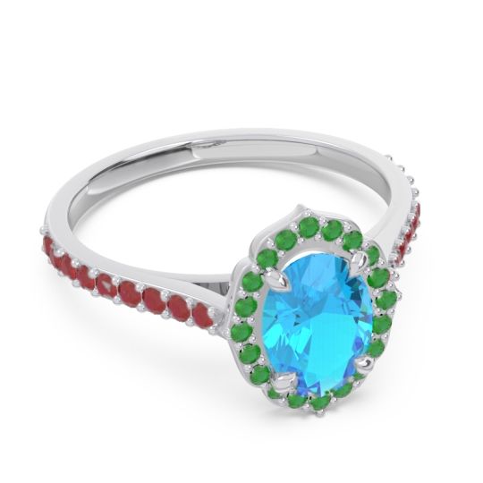 Halo Milgrain Pave Oval Kothari Ring