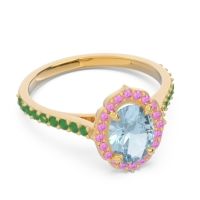 Halo Milgrain Pave Oval Kothari Ring