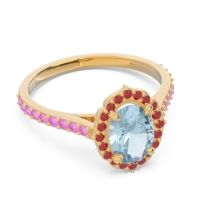 Halo Milgrain Pave Oval Kothari Ring