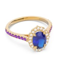 Halo Milgrain Pave Oval Kothari Ring