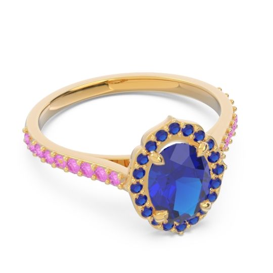 Halo Milgrain Pave Oval Kothari Ring