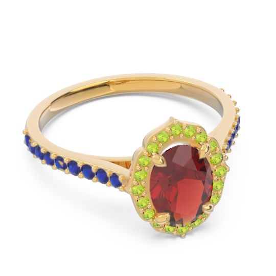 Halo Milgrain Pave Oval Kothari Ring