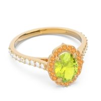 Halo Milgrain Pave Oval Kothari Ring