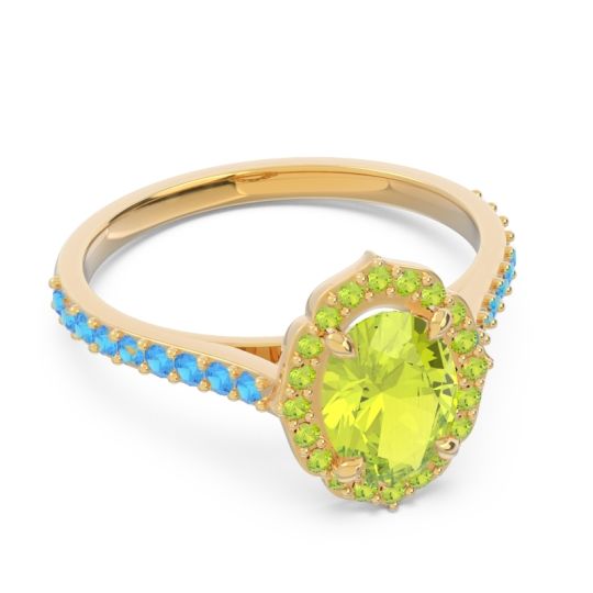 Halo Milgrain Pave Oval Kothari Ring