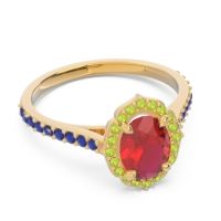 Halo Milgrain Pave Oval Kothari Ring