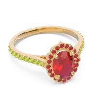 Halo Milgrain Pave Oval Kothari Ring