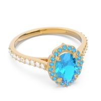 Halo Milgrain Pave Oval Kothari Ring