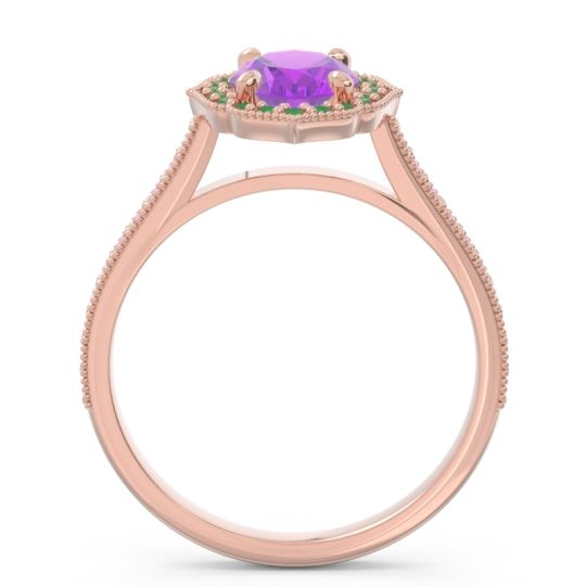 Halo Milgrain Pave Oval Kothari Ring