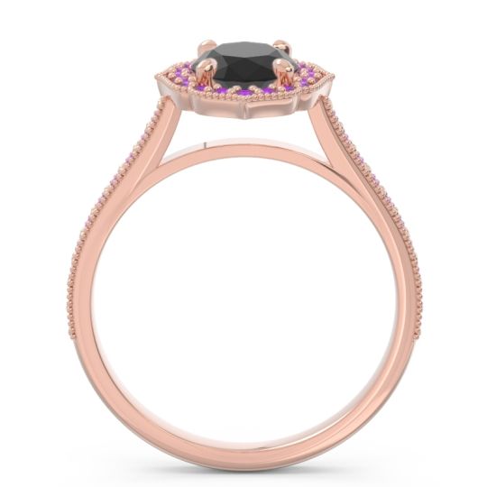 Halo Milgrain Pave Oval Kothari Ring