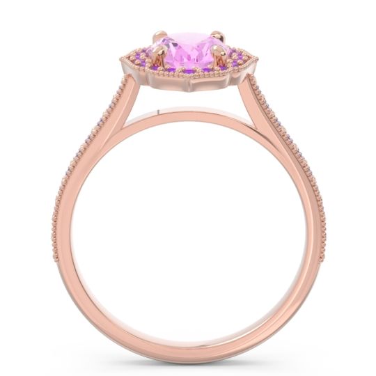 Halo Milgrain Pave Oval Kothari Ring