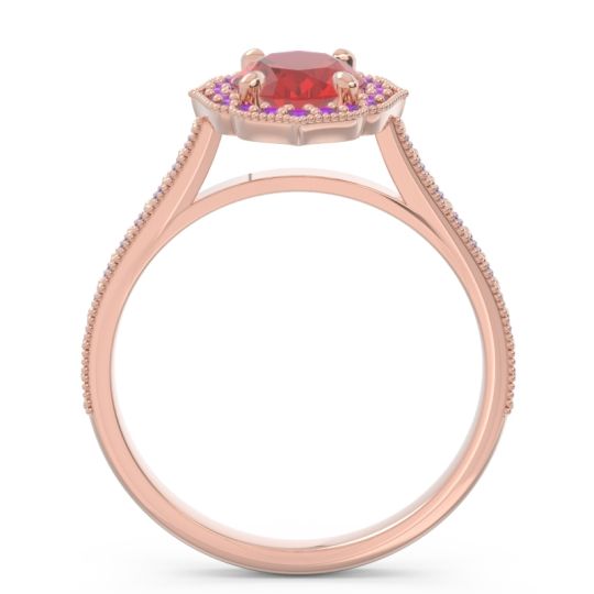 Halo Milgrain Pave Oval Kothari Ring