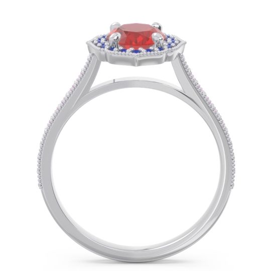 Halo Milgrain Pave Oval Kothari Ring