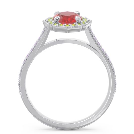 Halo Milgrain Pave Oval Kothari Ring