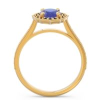 Halo Milgrain Pave Oval Kothari Ring