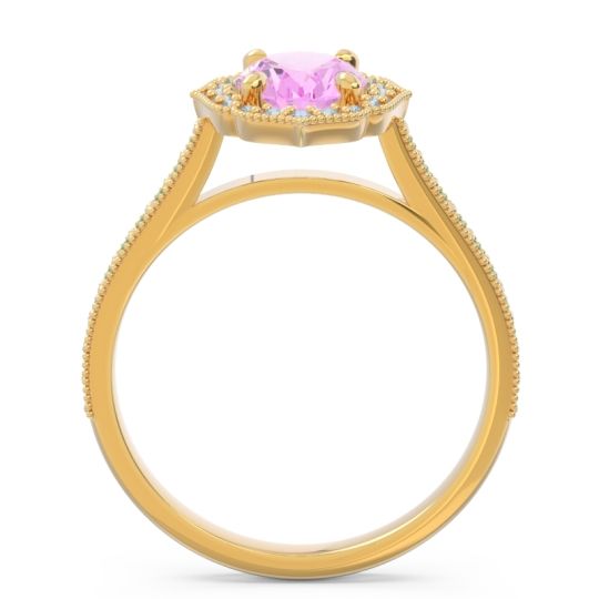 Halo Milgrain Pave Oval Kothari Ring