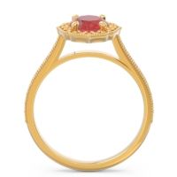 Halo Milgrain Pave Oval Kothari Ring