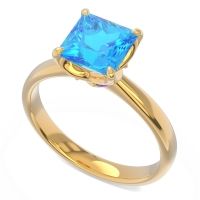 Solitaire Princess Cut Lina Ring