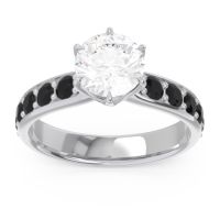 Diamond Ring In Palladium With Amethyst And Black Onyx Hara Round Classic Ring