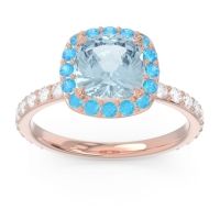 Halo Pave Cushion Candra Ring