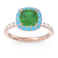 Halo Pave Cushion Candra Ring