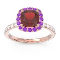 Halo Pave Cushion Candra Ring