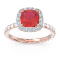 Halo Pave Cushion Candra Ring