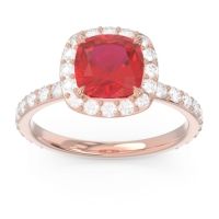 Halo Pave Cushion Candra Ring