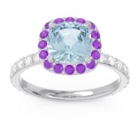 Halo Pave Cushion Candra Ring