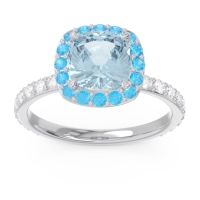 Halo Pave Cushion Candra Ring