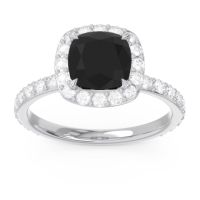 Halo Pave Cushion Candra Ring