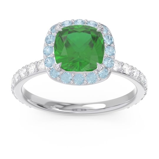 Halo Pave Cushion Candra Ring