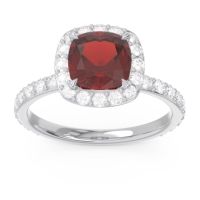 Halo Pave Cushion Candra Ring
