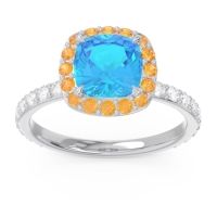 Halo Pave Cushion Candra Ring