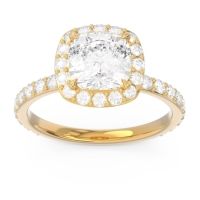 Halo Pave Cushion Candra Ring